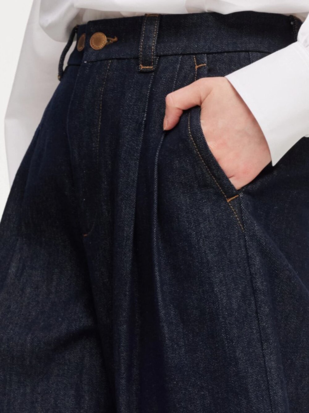 Denim Adjustable Waist Women Wide Leg Jeans - Picture 3 of 7